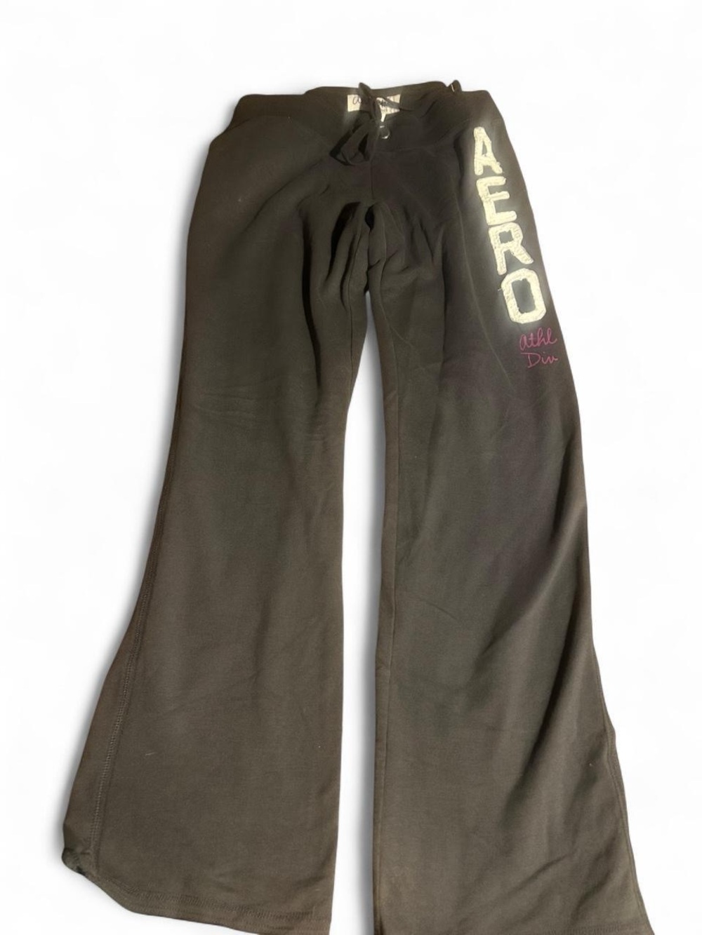 Aeropostale Black Wide-Leg sweat Pants with Vertical Logo